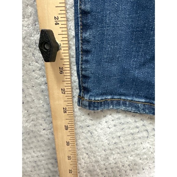 Judy Blue Jeans Womens 28 US 7 Dark Wash Blue Denim Skinny Distressed Button Fly - Picture 10 of 10